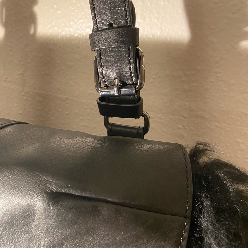 Y3 YOHJI YAMAMOTO Adidas Rare Shearling Sherpa Leather Oversized Bag - Picture 14 of 16